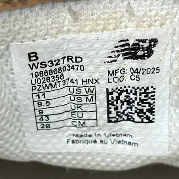 New Balance 327 Linen Dream State White Navy Ivory Shoes Mens 9.5 / 11W WS327RD - Picture 8 of 8